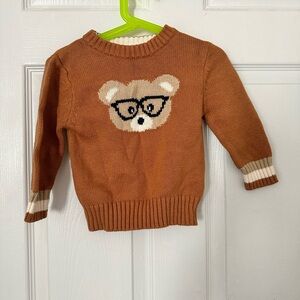 Cat & Jack Brown Cream Bear Hoodie Sweatshirt
